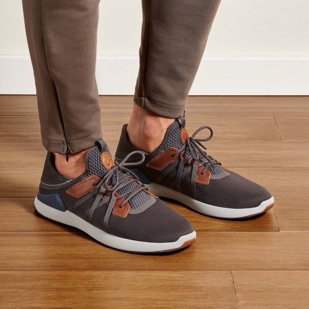 Olukai Mio Lī Men’s Everyday Athletic Shoes Pavement Vintage Indigo Size 10 Grey